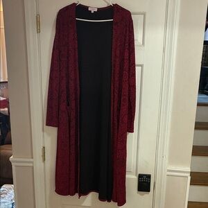 LuLaRoe Red and Black Cardigan